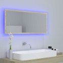 Lustro łazienkowe LED, kolor dąb sonoma, 100x8,5x37 cm, akryl