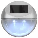 Ścienne lampy solarne LED na zewnątrz, 12 szt, okrągłe, srebrne