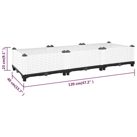 Donica do podwyższonej rabaty, 120x40x23 cm, polipropylen