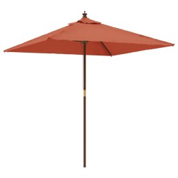 Parasol ogrodowy na drewnianym słupku, terakota, 198x198x231 cm