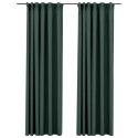 Zasłony stylizowane na lniane, 2 szt., zielone, 140x245 cm