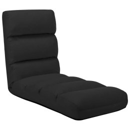 Składane krzesło podłogowe, czarne, sztuczna skóra