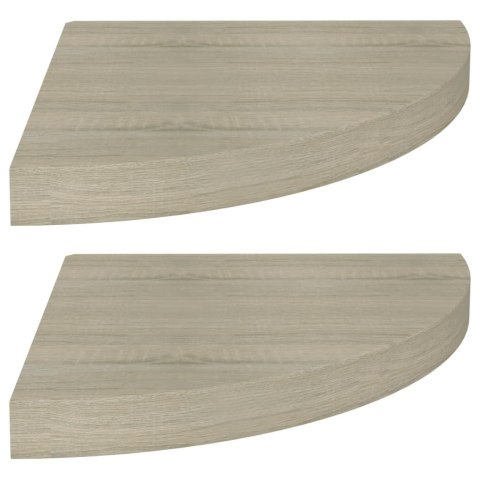 Narożne półki ścienne, 2 szt., kolor dębowy, 35x35x3,8 cm, MDF Narożne półki ścienne, 2 szt., kolor dębowy, 35x35x3,8 cm, MDF