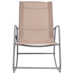 Ogrodowe krzesło bujane, kolor taupe, 95x54x85 cm, textilene