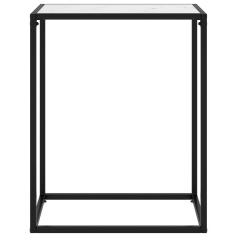 Stolik konsolowy, biały, 60x35x75 cm, szkło hartowane