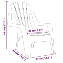 Krzesła ogrodowe dla dzieci, 2 szt., czerwone 37x34x44 cm, PP