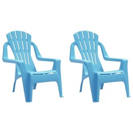 Krzesła ogrodowe dla dzieci, 2 szt, niebieskie, 37x34x44 cm, PP