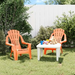 Krzesła ogrodowe dla dzieci, 2 szt, pomarańczowe, 37x34x44 cm