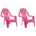 Krzesła ogrodowe dla dzieci, 2 szt., różowe, 37x34x44 cm, PP