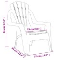Krzesła ogrodowe dla dzieci, 2 szt, zielone, 37x34x44 cm, PP