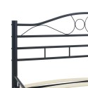 Rama łóżka, czarna, stalowa, 180 x 200 cm