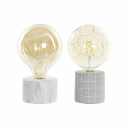 Lampa stołowa DKD Home Decor Biały Szary Złoty Cement 12 x 12 x 22 cm (2 Sztuk)