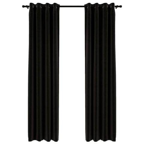 Zasłony stylizowane na lniane, 2 szt., antracyt, 140x225 cm