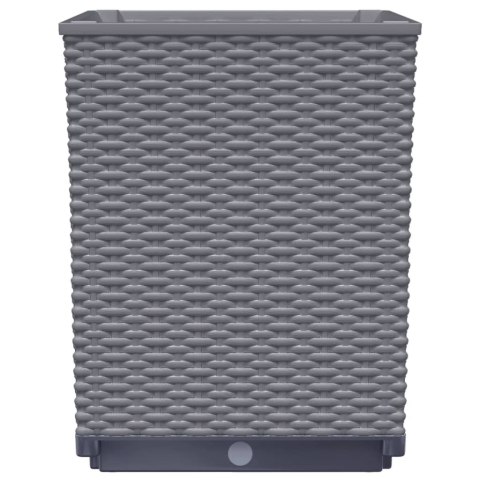 Donice, 2 szt., ciemnoszare, 30x30x37 cm, polipropylen