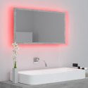 Lustro łazienkowe LED, szarość betonu, 80x8,5x37 cm, akryl