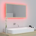 Lustro łazienkowe LED, kolor dąb sonoma, 80x8,5x37 cm, akryl