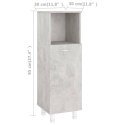 Szafka łazienkowa, szarość betonu, 30x30x95 cm, płyta wiórowa