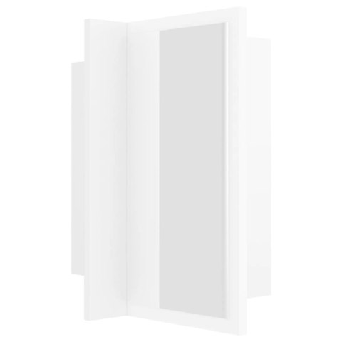 Szafka łazienkowa z lustrem i LED, biała, 40x12x45 cm, akryl