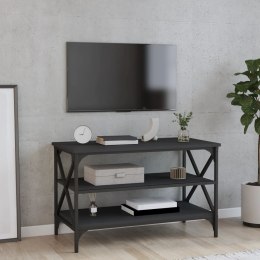 Szafka pod TV, czarna, 80x40x50 cm, materiał drewnopochodny