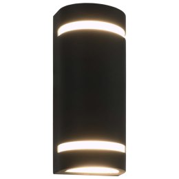Zewnętrzne lampy ścienne, 2 szt., 35 W, czarne, półokrągłe