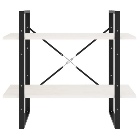 2-poziomowy regał na książki, 80x30x70 cm, sosnowy