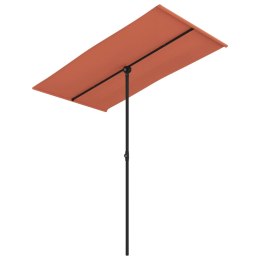 Parasol ogrodowy na słupku aluminiowym, 180x110 cm, terakota