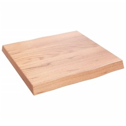 Blat stołu, jasny brąz, 40x40x4 cm, dąb z naturalną krawędzią