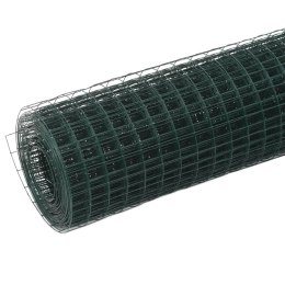 Ogrodzenie z siatki, stal i PVC, 10x1,5 m, zielone