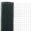 Ogrodzenie z siatki, stal i PVC, 10x1,5 m, zielone