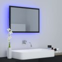 Lustro łazienkowe LED, wysoki połysk, czarne, 60x8,5x37, akryl