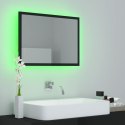 Lustro łazienkowe LED, wysoki połysk, czarne, 60x8,5x37, akryl