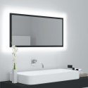 Lustro łazienkowe z LED, szare, 90x8,5x37 cm, akryl