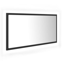 Lustro łazienkowe z LED, szare, 90x8,5x37 cm, akryl