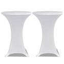 Pokrowce na stół barowy, Ø 60 cm, białe, elastyczne, 4 szt.