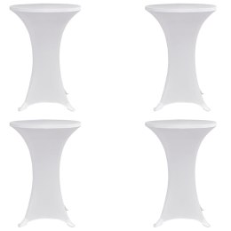 Pokrowce na stół barowy, Ø 70 cm, białe, elastyczne, 4 szt.