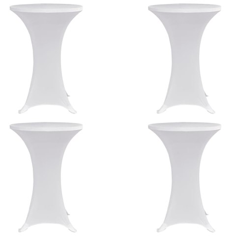 Pokrowce na stół barowy, Ø 70 cm, białe, elastyczne, 4 szt.