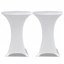 Pokrowce na stół barowy, Ø 80 cm, białe, elastyczne, 4 szt.