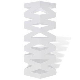 Kwadratowy stojak na parasole i laski, biały, stalowy, 48,5 cm