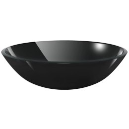Umywalka z czarnego, hartowanego szkła 42 cm