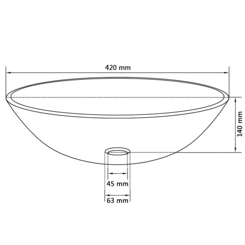 Umywalka z matowego, hartowanego szkła 42 cm Umywalka z matowego, hartowanego szkła 42 cm
