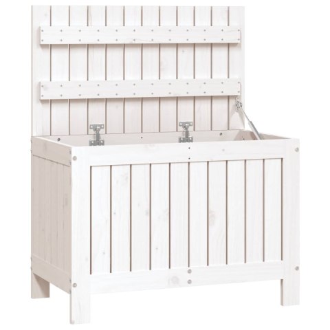 Skrzynia ogrodowa, biała, 76x42,5x54 cm, lite drewno sosnowe