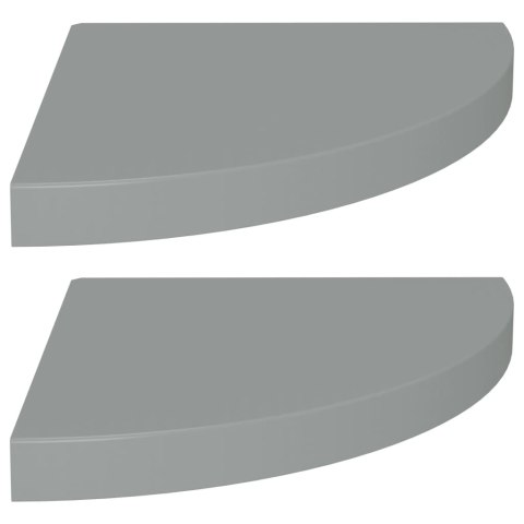 Narożne półki ścienne, 2 szt., szare, 35x35x3,8 cm, MDF Narożne półki ścienne, 2 szt., szare, 35x35x3,8 cm, MDF