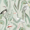 DUTCH WALLCOVERINGS Tapeta Flamingo, miętowa