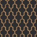 DUTCH WALLCOVERINGS Tapeta Geometric, czarno-złota