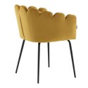 Venture Home Krzesło stołowe Limhamn, obite aksamitem, czarno-żółte
