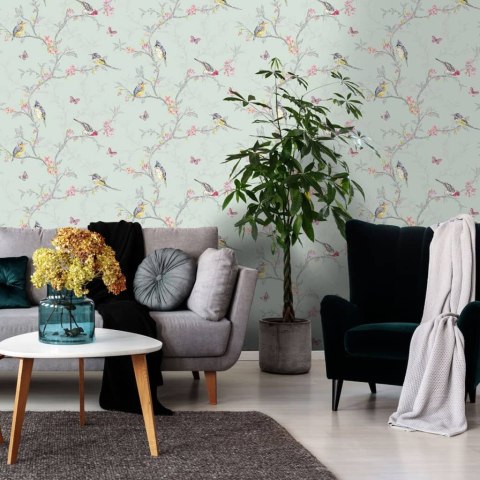 DUTCH WALLCOVERINGS Tapeta Phoebe, miętowa