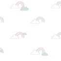 Noordwand Tapeta Mondo baby Clouds, biało-niebiesko-różowa