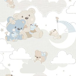 Noordwand Tapeta Mondo baby Hug Bears, niebiesko-beżowa