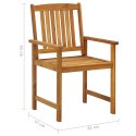 Krzesła reżyserskie, 4 szt., lite drewno akacjowe