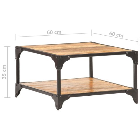 Stolik kawowy, 60x60x35 cm, lite drewno mango